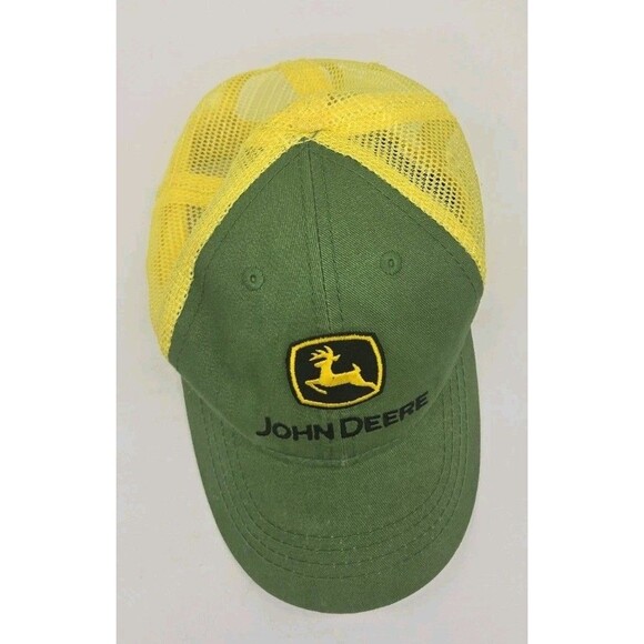 John Deere Toddler Snapback Hat Embroidrd Classic Green Yellow Mesh Adjustbl Cap - Picture 6 of 9